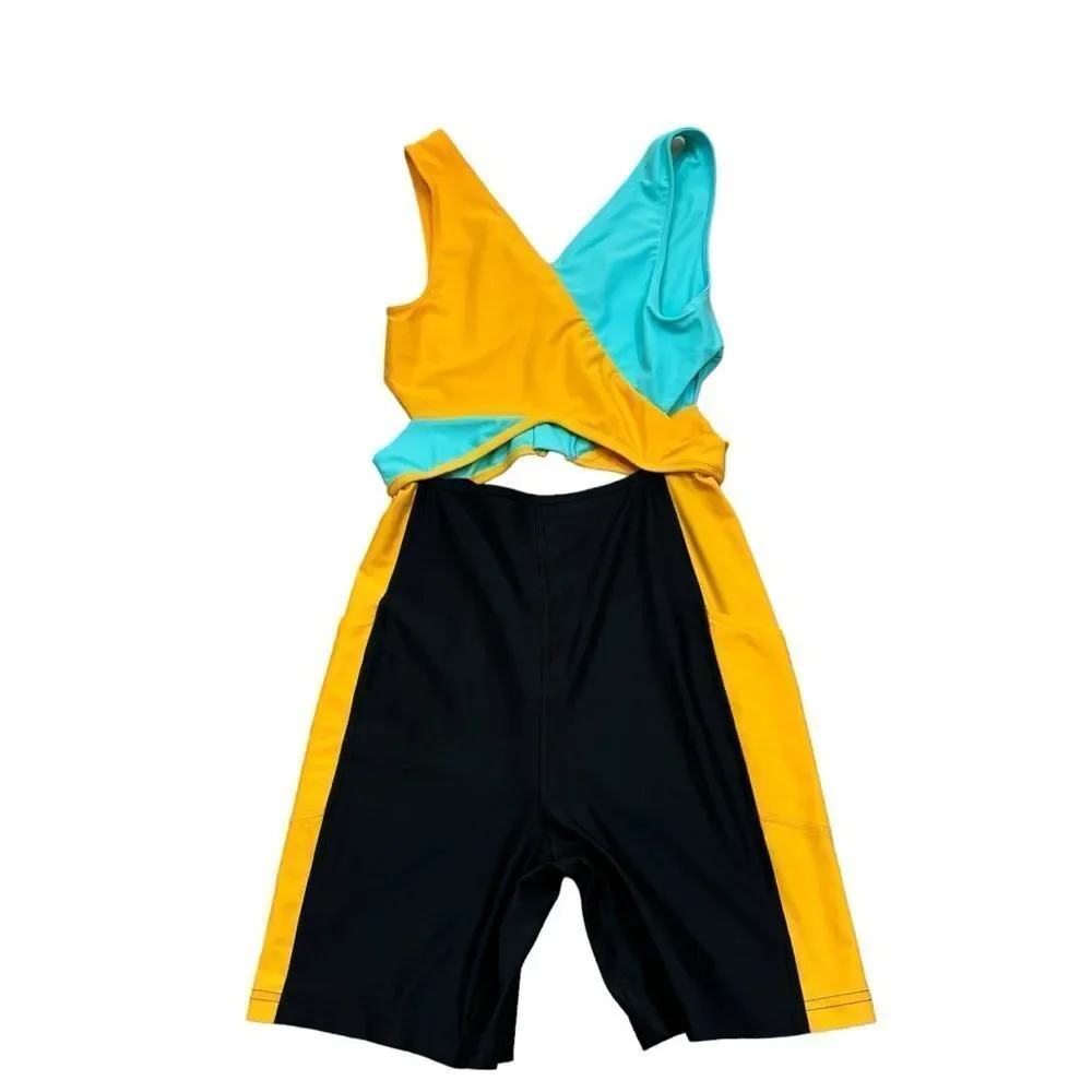 Ladies Outdoor Voices Color Block SplashKnit 6”‎ Bodysuit Size Small